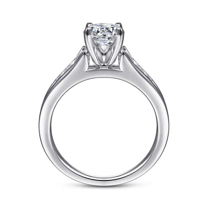 Gabriel & Co. ER6664W44JJ 14K White Gold Round Diamond Engagement Ring