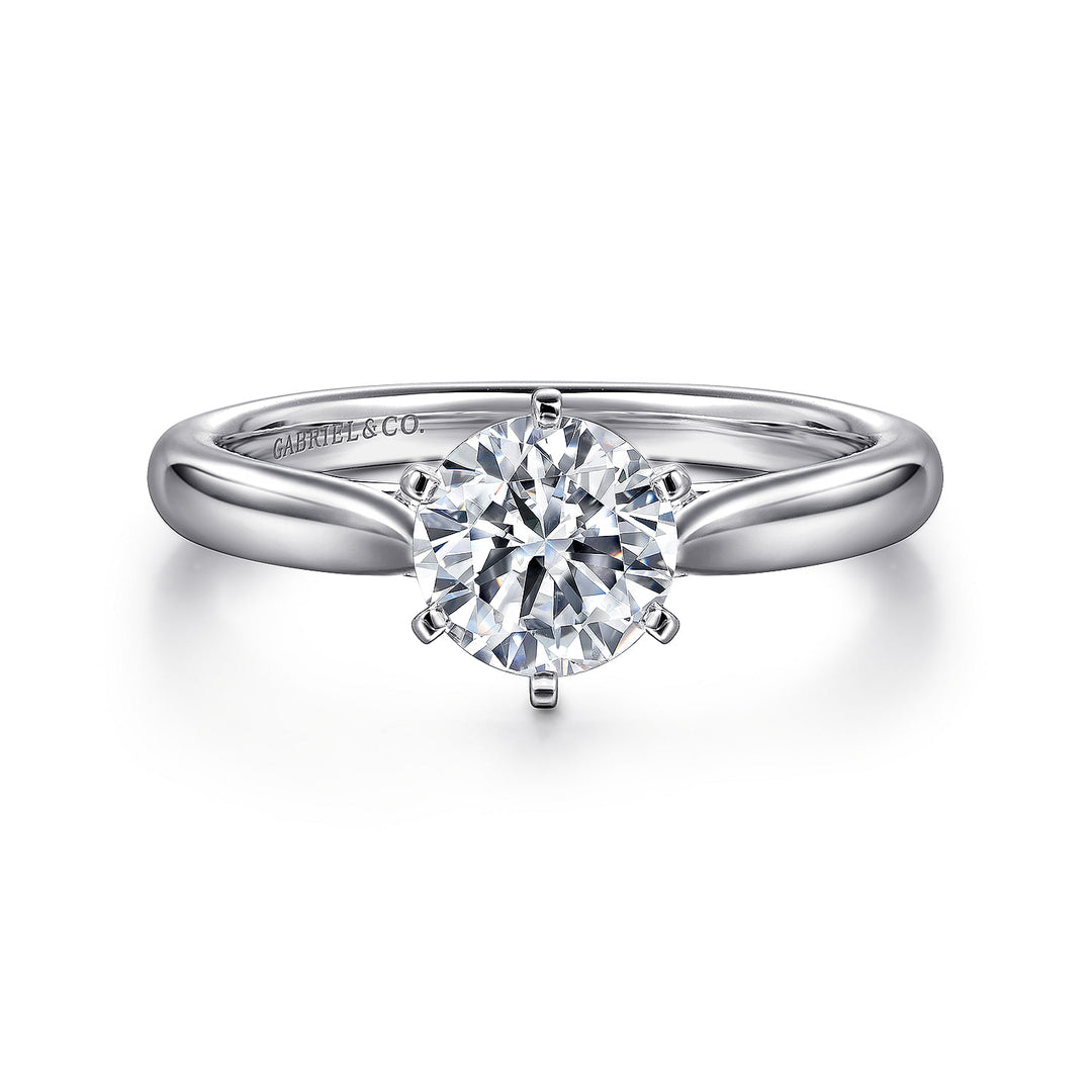 Gabriel & Co. ER6668W44JJ 14K White Gold Round Diamond Engagement Ring