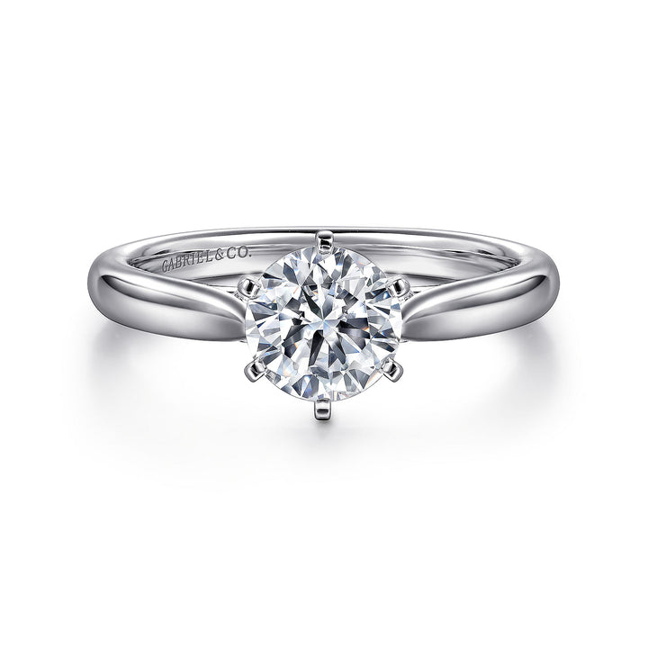 Gabriel & Co. ER6668W44JJ 14K White Gold Round Diamond Engagement Ring