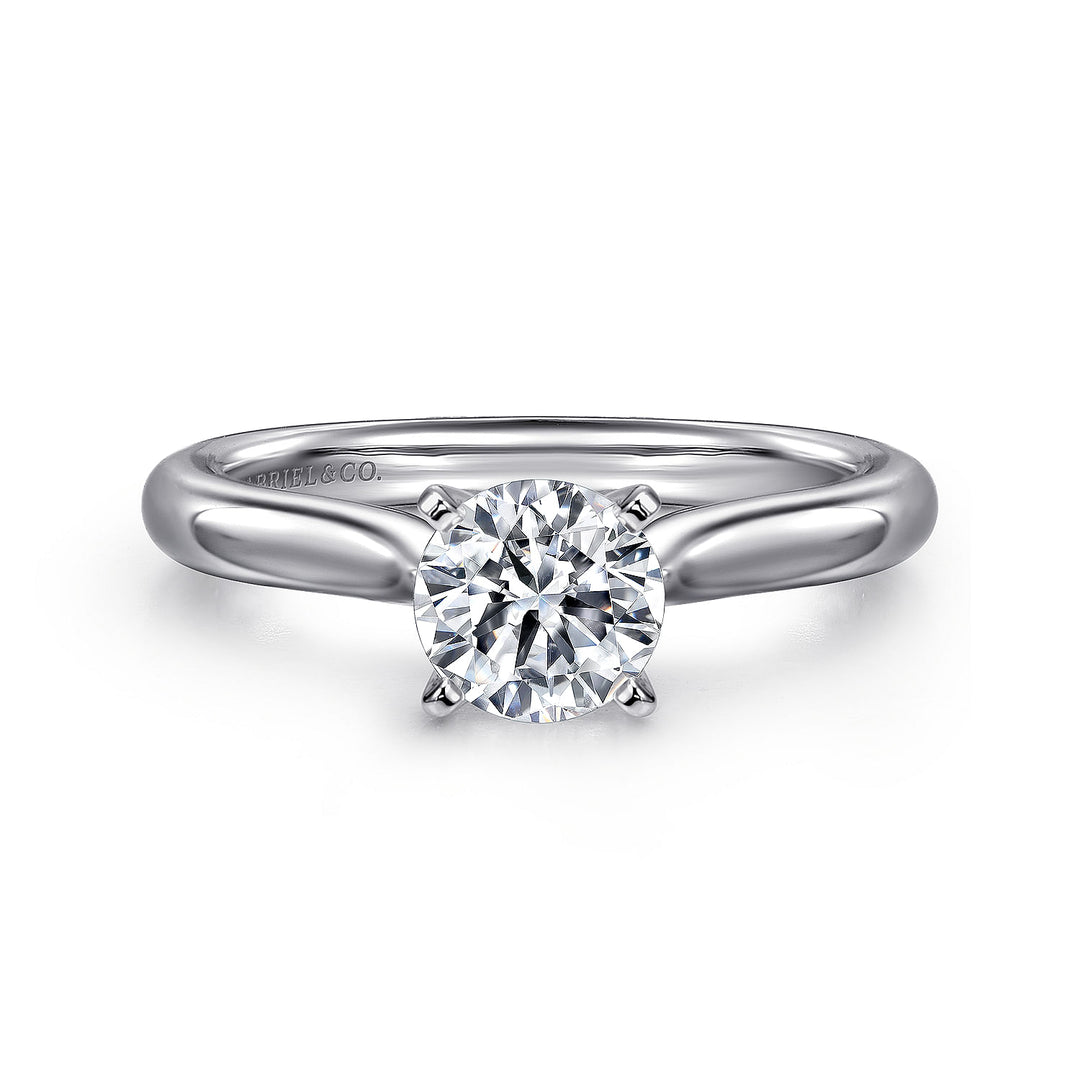 Gabriel & Co. ER6684PTJJJ Platinum Round Diamond Engagement Ring