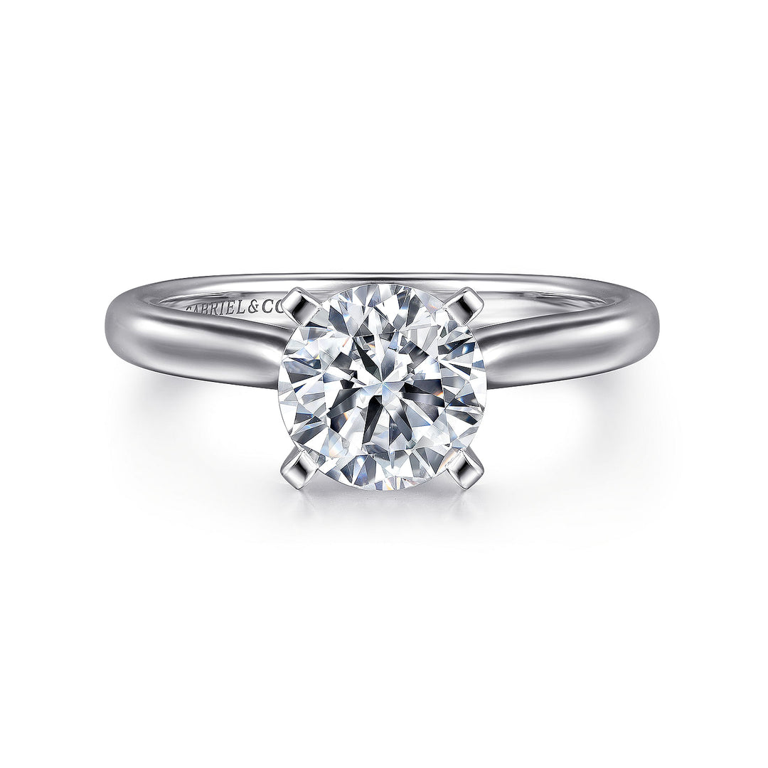 Gabriel & Co. ER6684R6W4JJJ 14K White Gold Round Diamond Engagement Ring