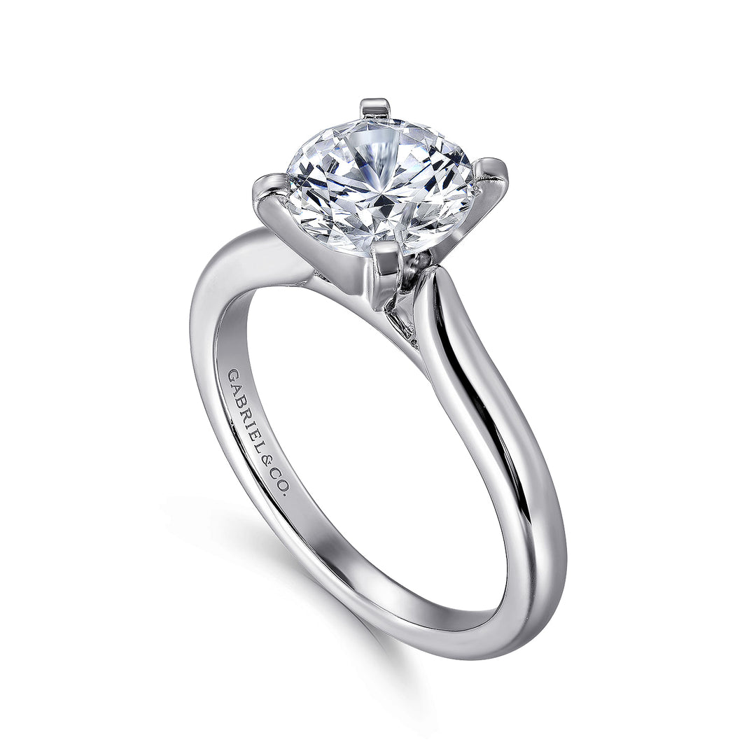 Gabriel & Co. ER6684R6W4JJJ 14K White Gold Round Diamond Engagement Ring