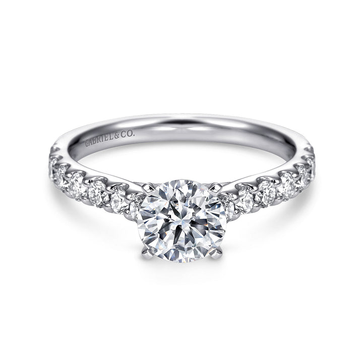 Gabriel & Co. ER6703W44JJ 14K White Gold Round Diamond Engagement Ring