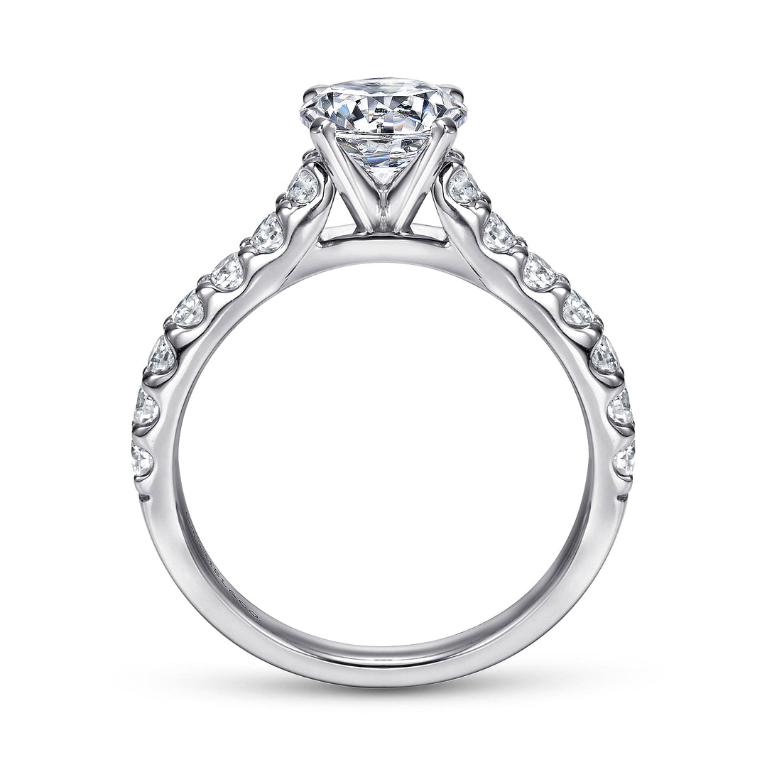 Gabriel & Co. ER6703W44JJ 14K White Gold Round Diamond Engagement Ring