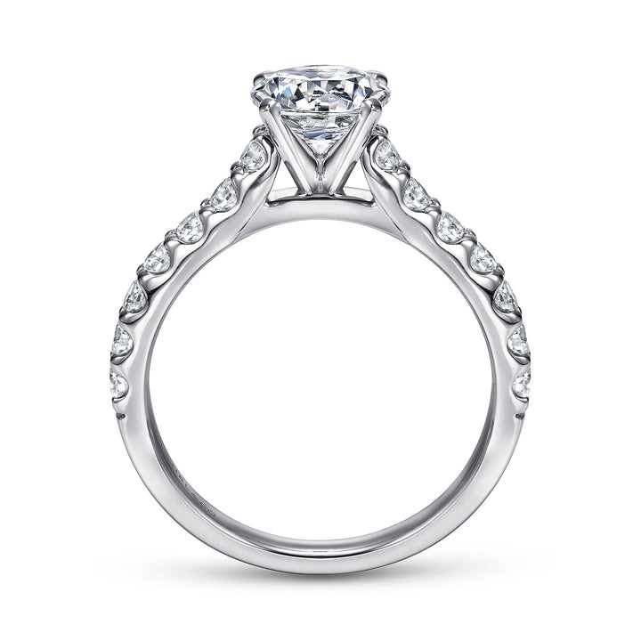 Gabriel & Co. ER6703W44JJ 14K White Gold Round Diamond Engagement Ring