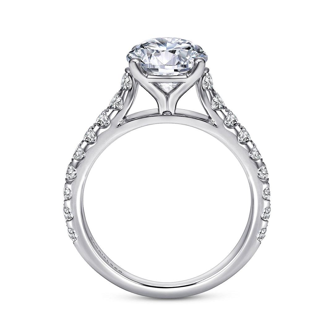 Gabriel & Co. ER7016W44JJ 14K White Gold Round Diamond Engagement Ring