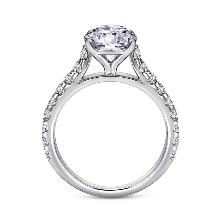 Gabriel & Co. ER7016W44JJ 14K White Gold Round Diamond Engagement Ring
