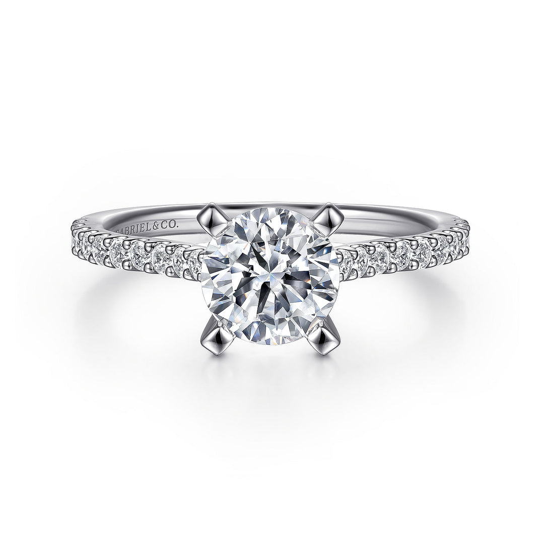 Gabriel & Co. ER7227PT4JJ Platinum Round Diamond Engagement Ring
