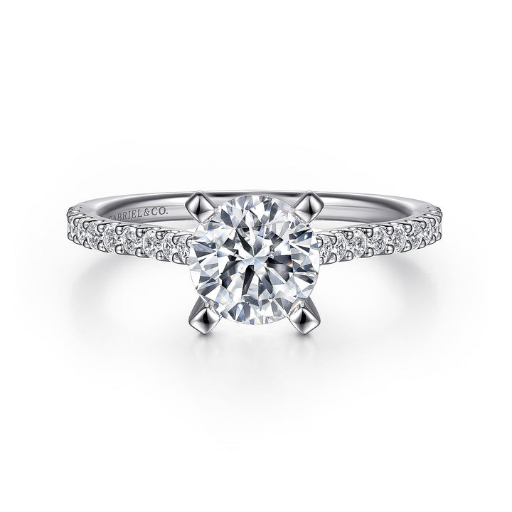 Gabriel & Co. ER7227PT4JJ Platinum Round Diamond Engagement Ring
