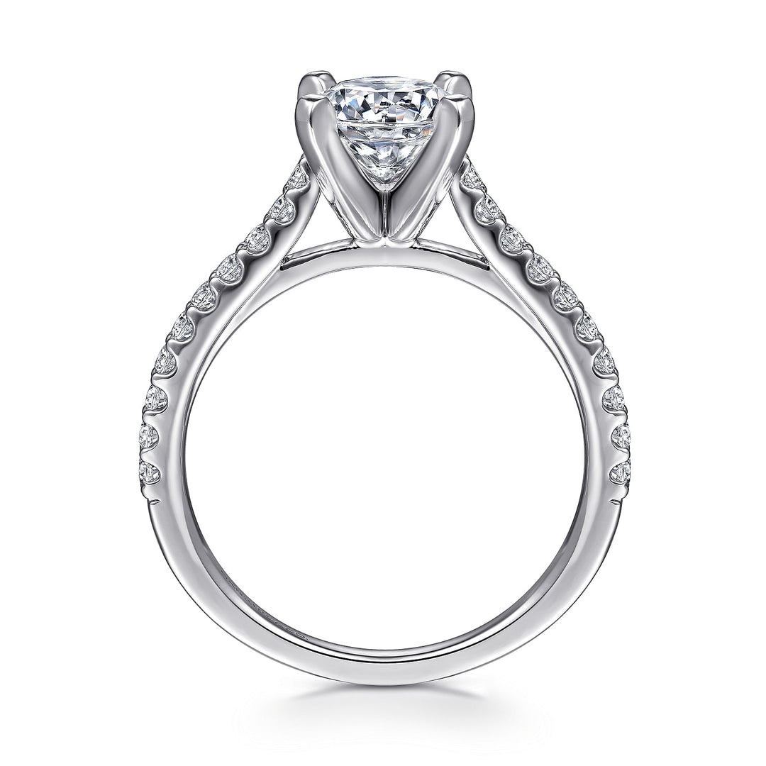 Gabriel & Co. ER7227W44JJ 14K White Gold Round Diamond Engagement Ring