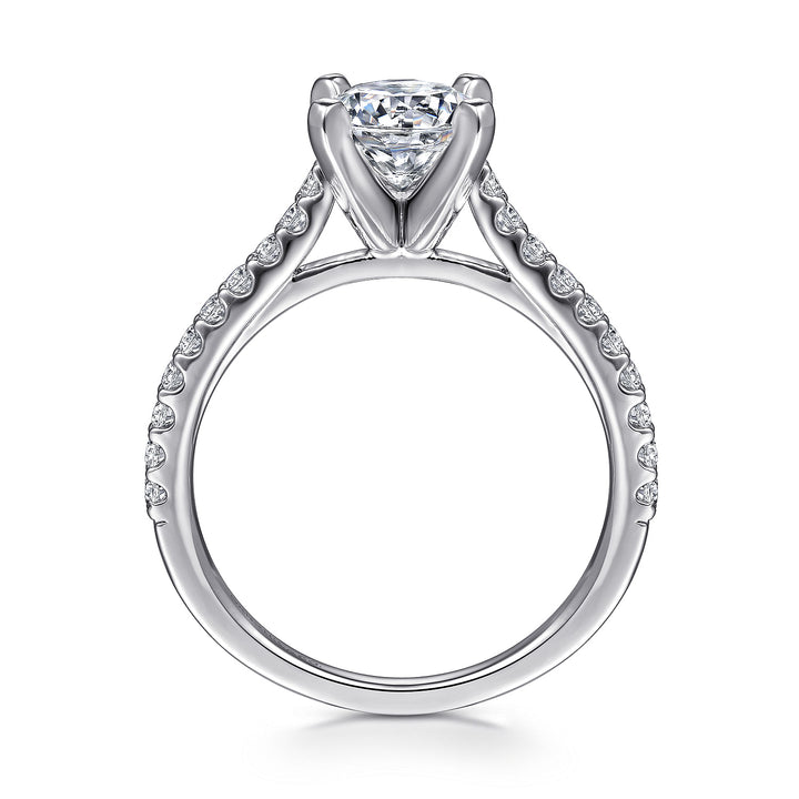 Gabriel & Co. ER7227W44JJ 14K White Gold Round Diamond Engagement Ring