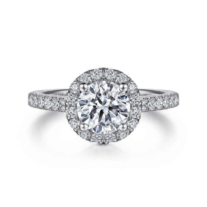 Gabriel & Co. ER7259W44JJ 14K White Gold Round Halo Diamond Engagement Ring