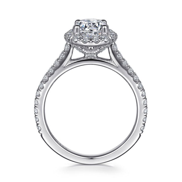 Gabriel & Co. ER7259W44JJ 14K White Gold Round Halo Diamond Engagement Ring