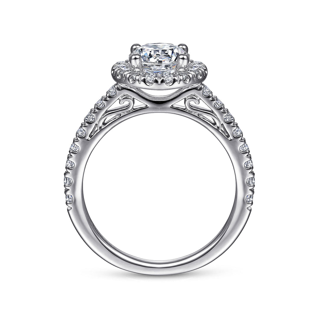 Gabriel & Co. ER7261PT4JJ Platinum Round Halo Diamond Engagement Ring