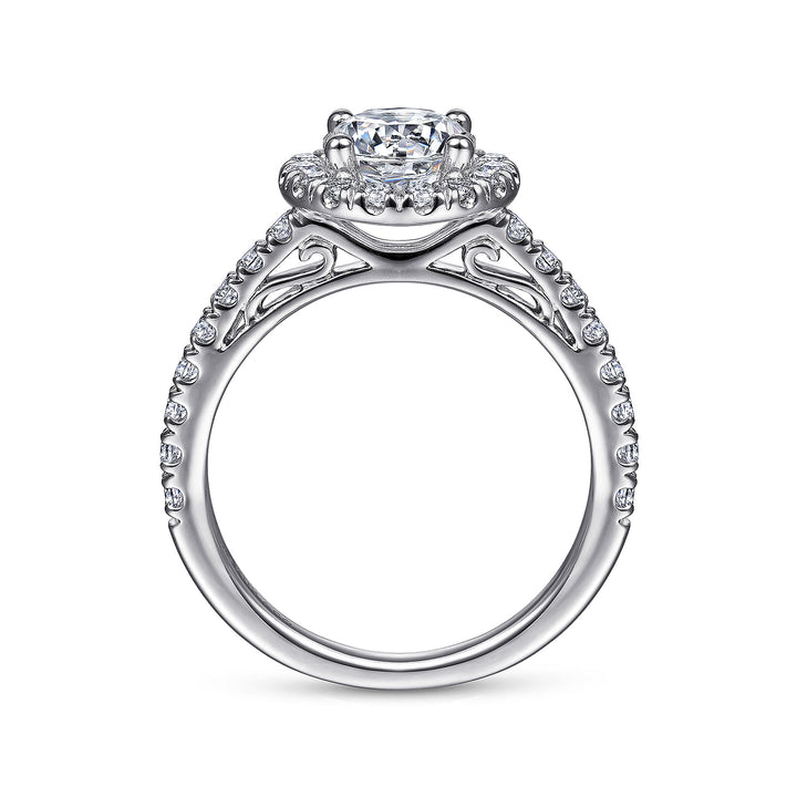 Gabriel & Co. ER7261PT4JJ Platinum Round Halo Diamond Engagement Ring