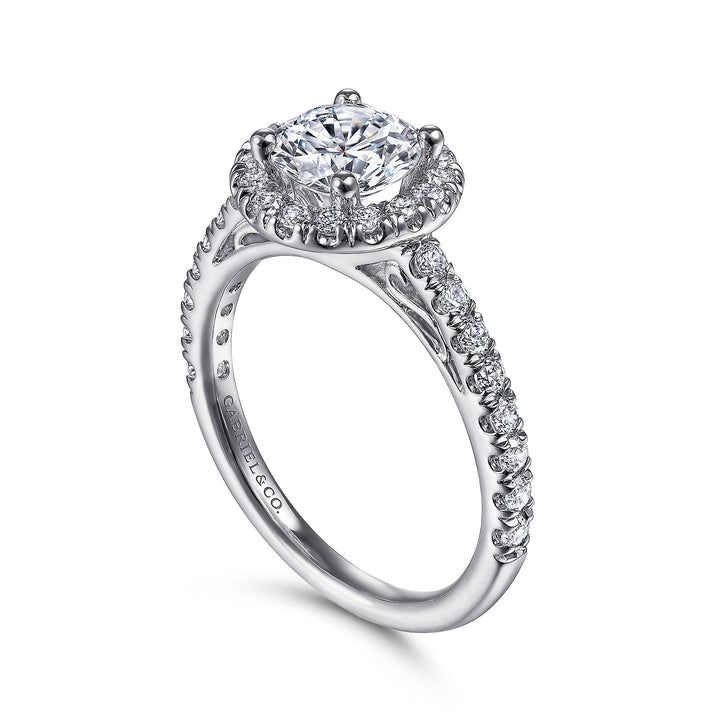 Gabriel & Co. ER7261PT4JJ Platinum Round Halo Diamond Engagement Ring