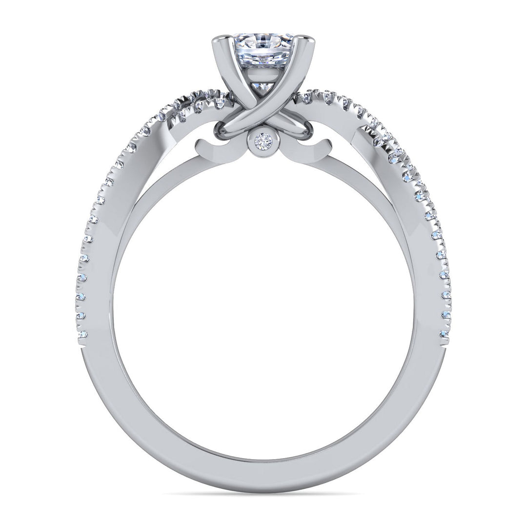 Gabriel & Co. ER7546O3W44JJ 14K White Gold Twisted Oval Diamond Engagement Ring