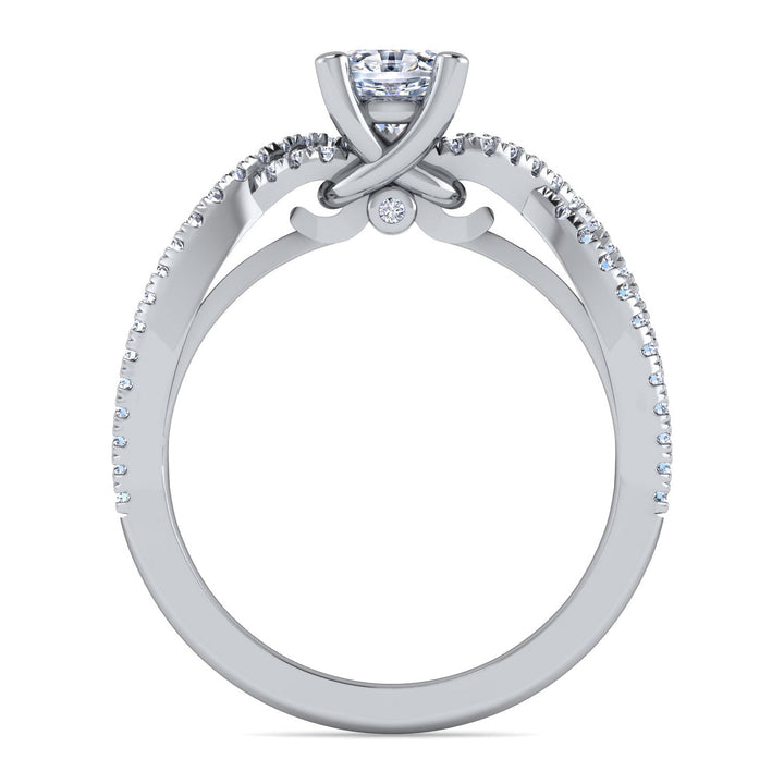 Gabriel & Co. ER7546O3W44JJ 14K White Gold Twisted Oval Diamond Engagement Ring