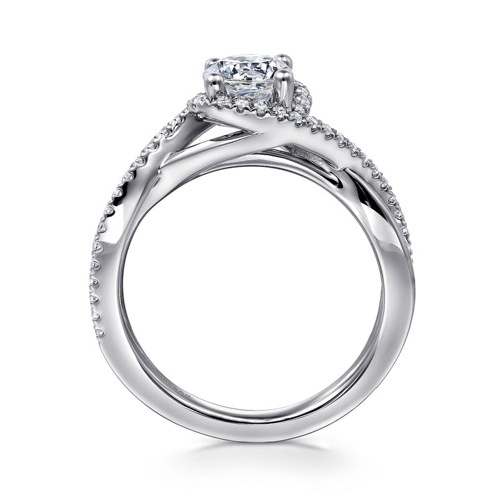 Gabriel & Co. ER7804R3W44JJ 14K White Gold Round Halo Diamond Engagement Ring