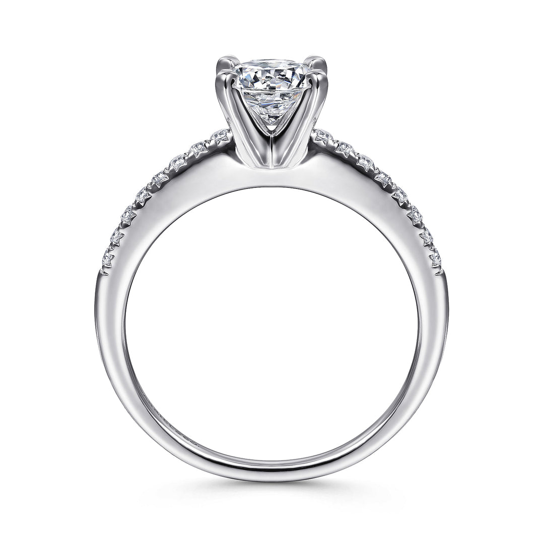 Gabriel & Co. ER7973W44JJ 14K White Gold Round Diamond Engagement Ring