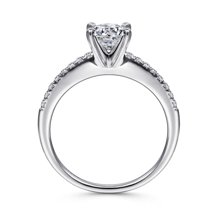 Gabriel & Co. ER7973W44JJ 14K White Gold Round Diamond Engagement Ring