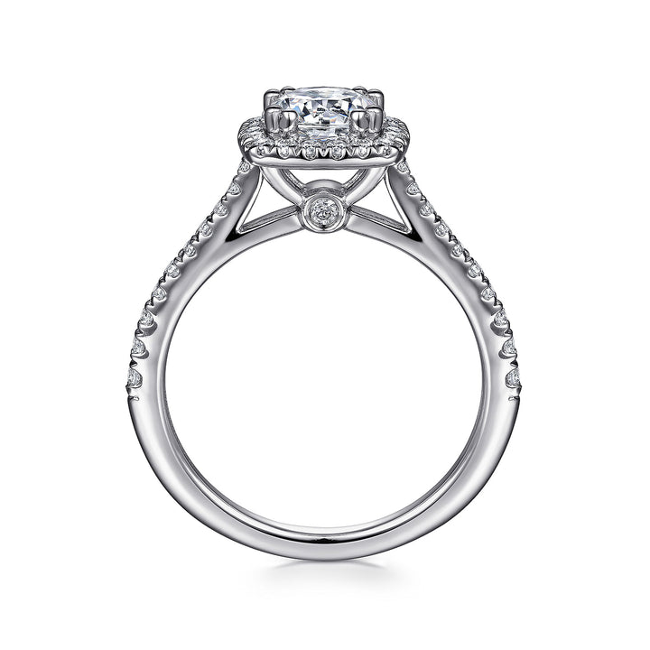 Gabriel & Co. ER8152W44JJ 14K White Gold Cushion Halo Round Diamond Engagement Ring