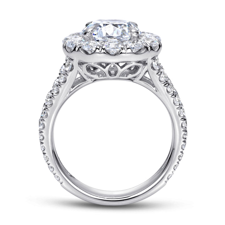 Gabriel & Co. ER8326W44JJ 14K White Gold Round Halo Diamond Engagement Ring