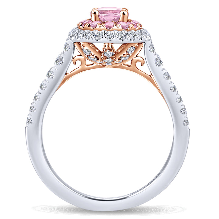 Gabriel & Co. ER912991O3T44PS.CSPS 14K White Rose Gold Oval Complete Diamond Engagement Ring