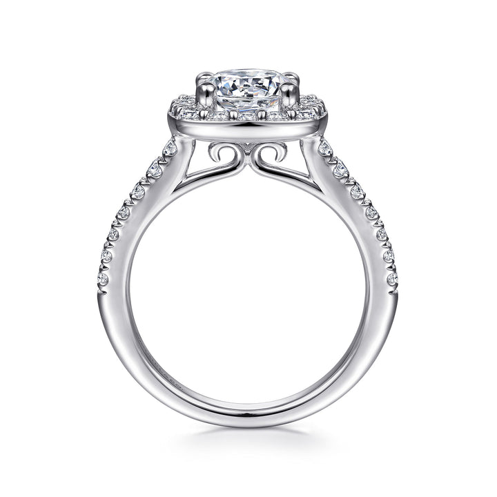 Gabriel & Co. ER9320W44JJ 14K White Gold Round Halo Diamond Engagement Ring