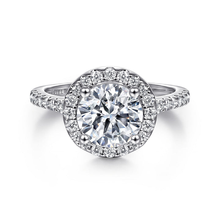 Gabriel & Co. ER9349W44JJ 14K White Gold Round Halo Diamond Engagement Ring