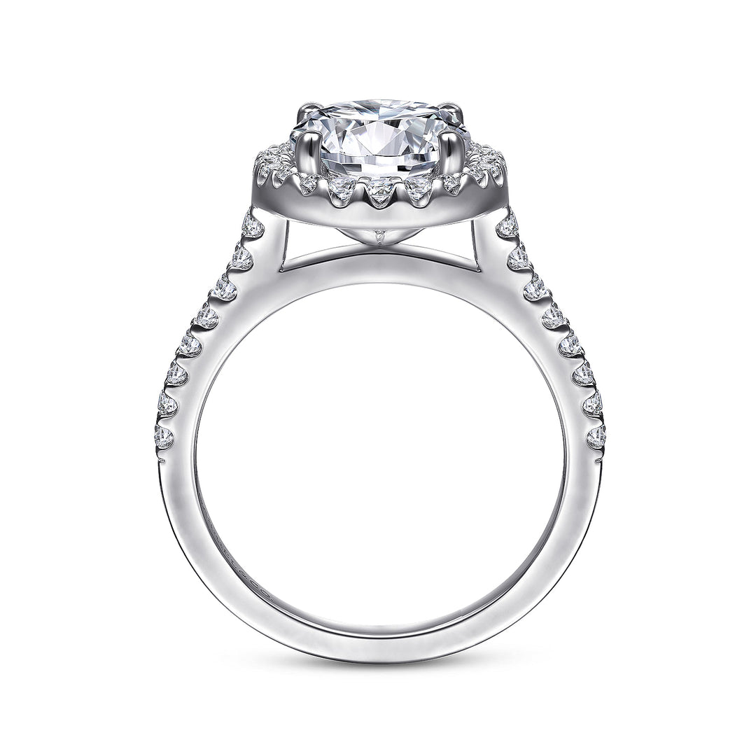 Gabriel & Co. ER9349W44JJ 14K White Gold Round Halo Diamond Engagement Ring