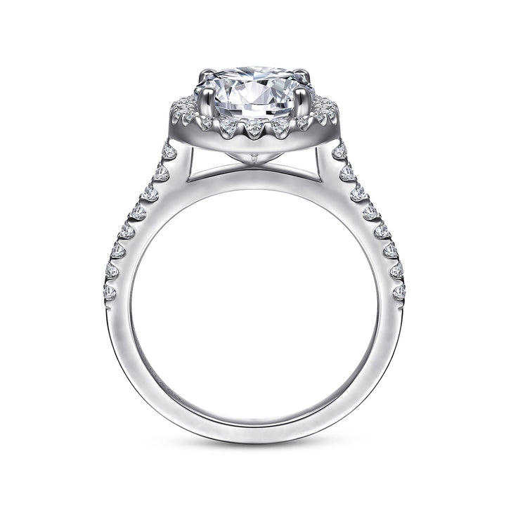 Gabriel & Co. ER9349W44JJ 14K White Gold Round Halo Diamond Engagement Ring