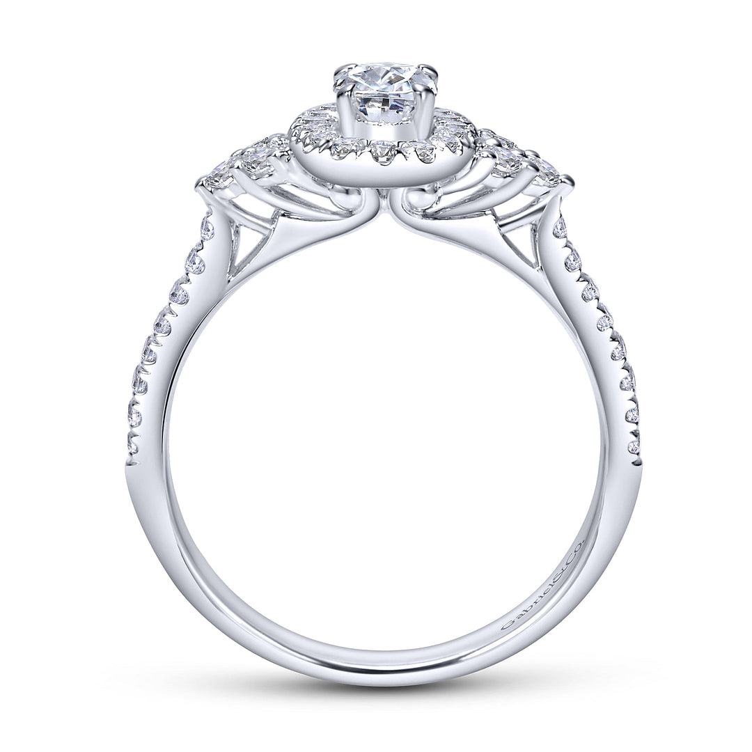 Gabriel & Co. ER98995W44JJ.CSD4 14K White Gold Oval Halo Complete Diamond Engagement Ring
