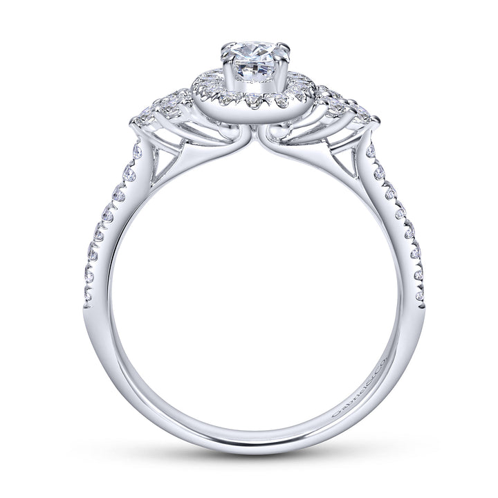 Gabriel & Co. ER98995W44JJ.CSD4 14K White Gold Oval Halo Complete Diamond Engagement Ring