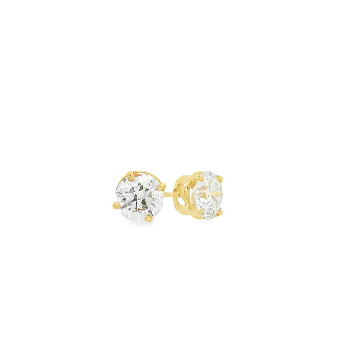 Yellow gold diamond studs