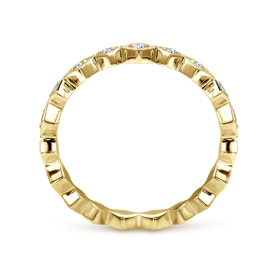 Gabriel & Co. LR4379Y45JJ 14K Yellow Gold Geometric Diamond Stackable Ring