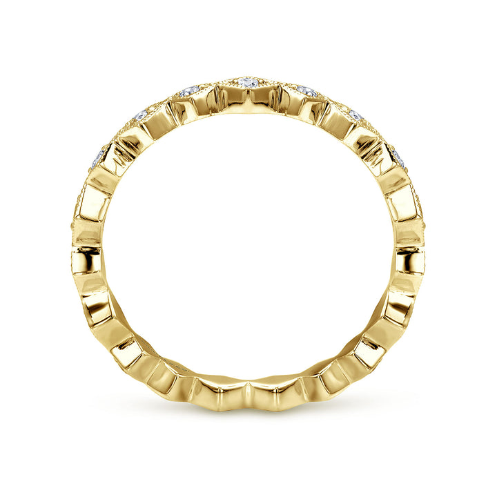 Gabriel & Co. LR4379Y45JJ 14K Yellow Gold Geometric Diamond Stackable Ring