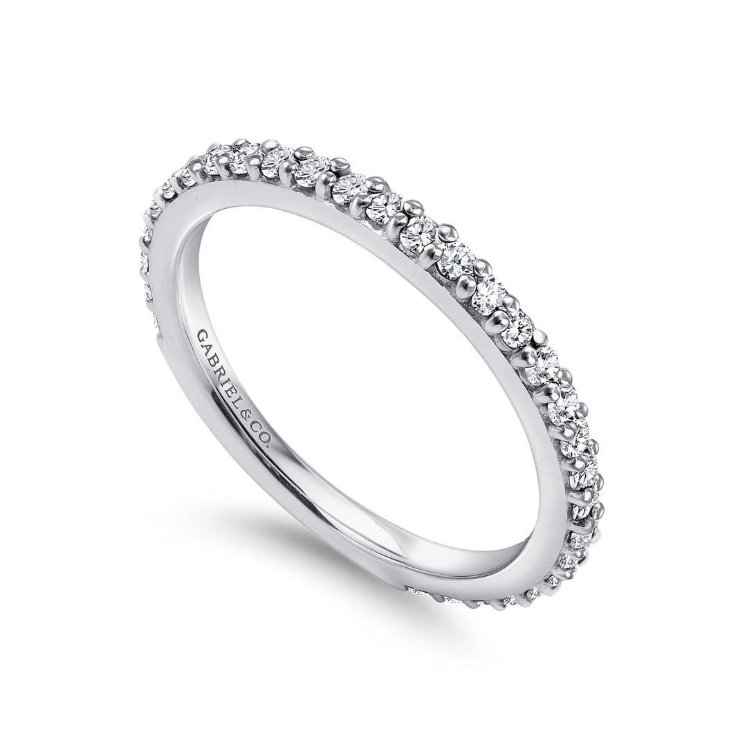 Gabriel & Co. LR4576W45JJ 14K White Gold Stackable Diamond Band