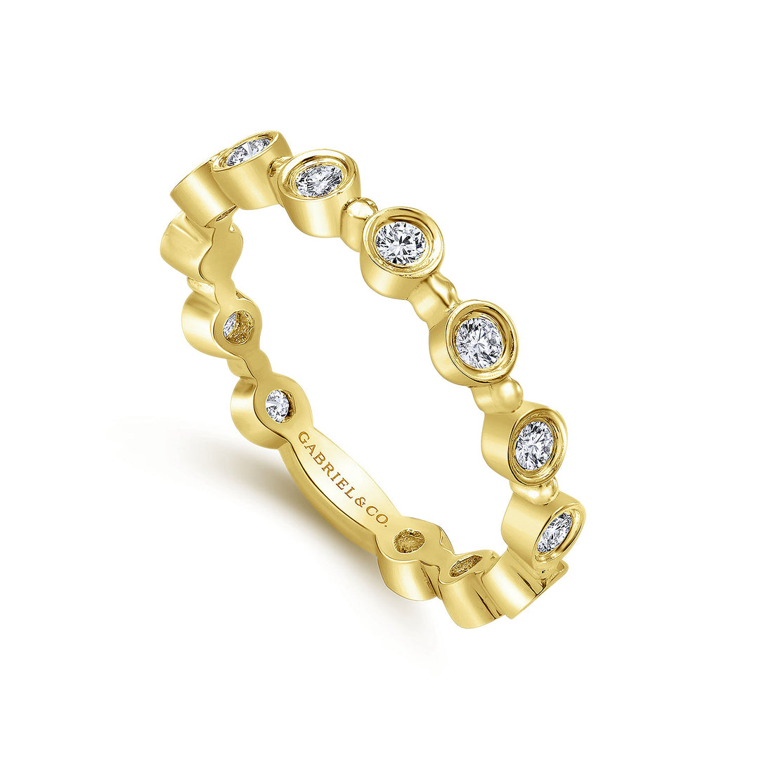 Gabriel & Co. LR4584Y45JJ 14K Yellow Gold Diamond Bezel Ring