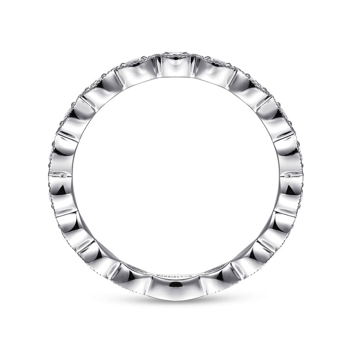 Gabriel & Co. LR4794W45JJ 14K White Gold Marquise Station Diamond Stackable Ring