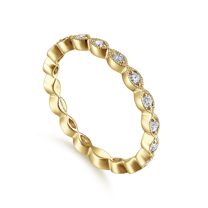 Gabriel & Co. LR4794Y45JJ 14K Yellow Gold Marquise Station Diamond Stackable Ring