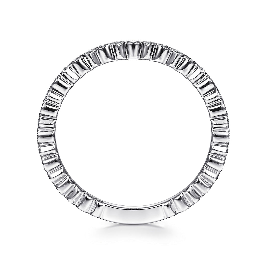 Gabriel & Co. LR4801W45JJ 14K White Gold Scalloped Stackable Diamond Band