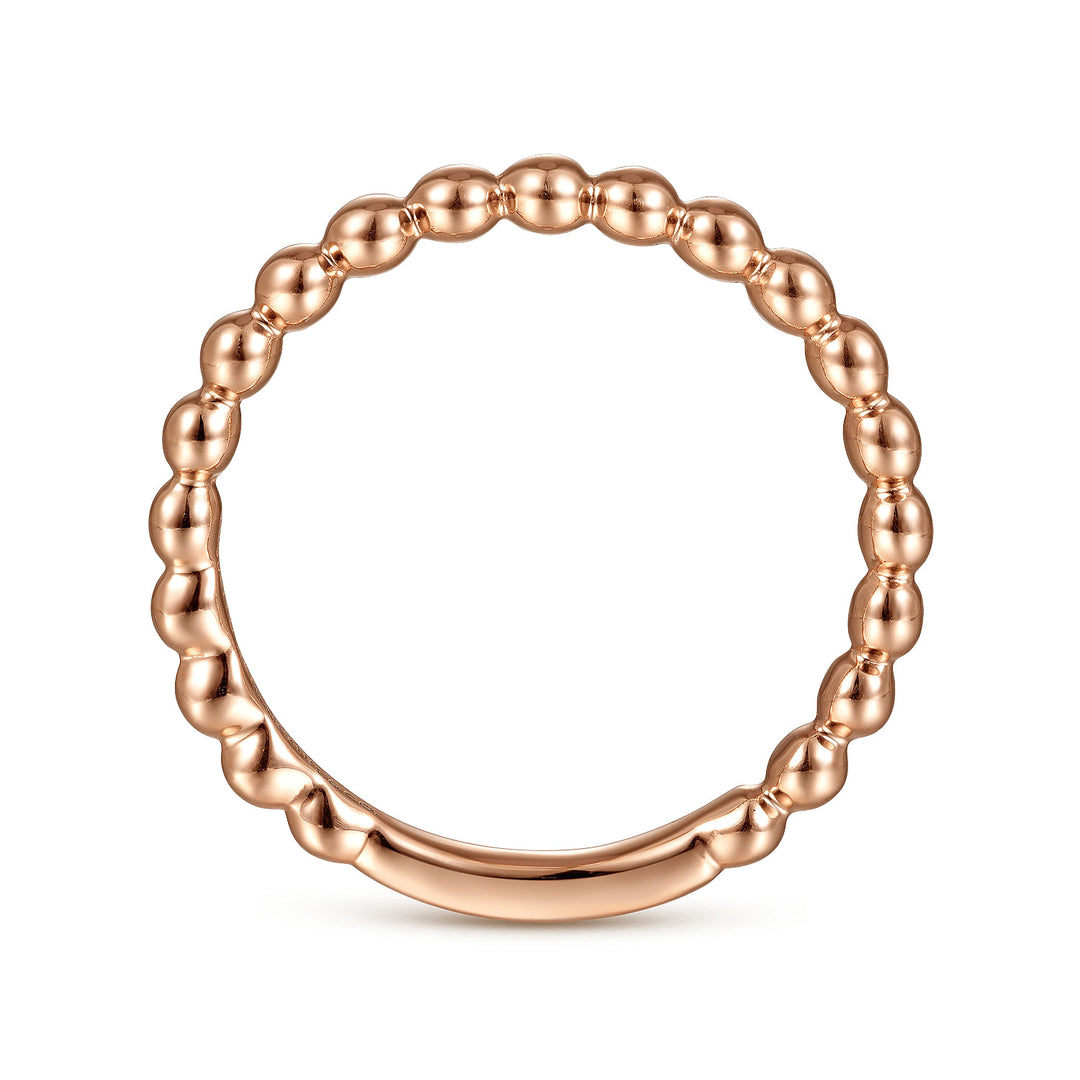 Gabriel & Co. LR4871K4JJJ 14K Rose Gold Bujukan Beaded Band