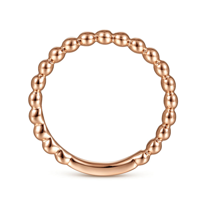 Gabriel & Co. LR4871K4JJJ 14K Rose Gold Bujukan Beaded Band