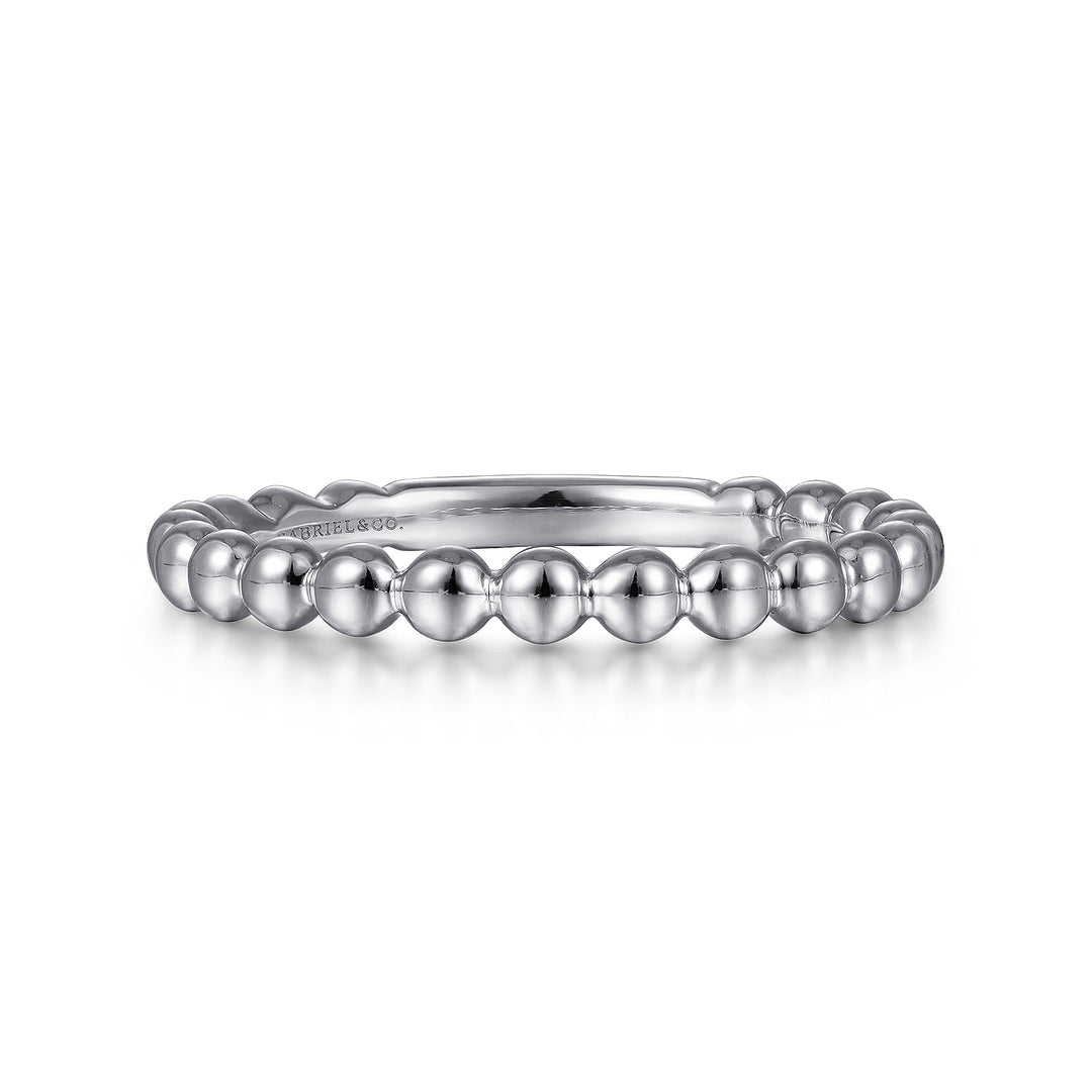 Gabriel & Co. LR4871W4JJJ 14K White Gold Bujukan Beaded Band