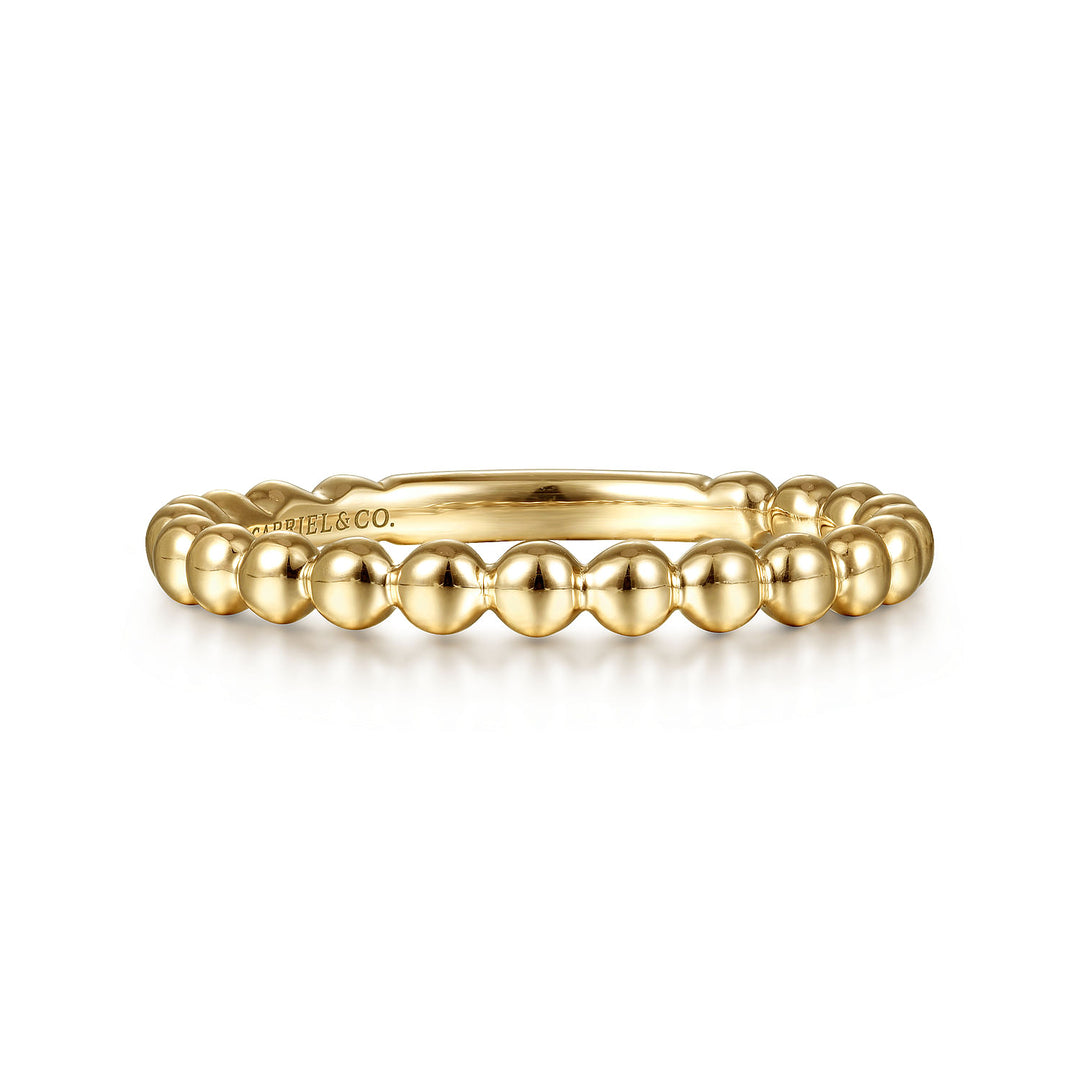 Gabriel & Co. LR4871Y4JJJ 14K Yellow Gold Beaded Stackable Ring
