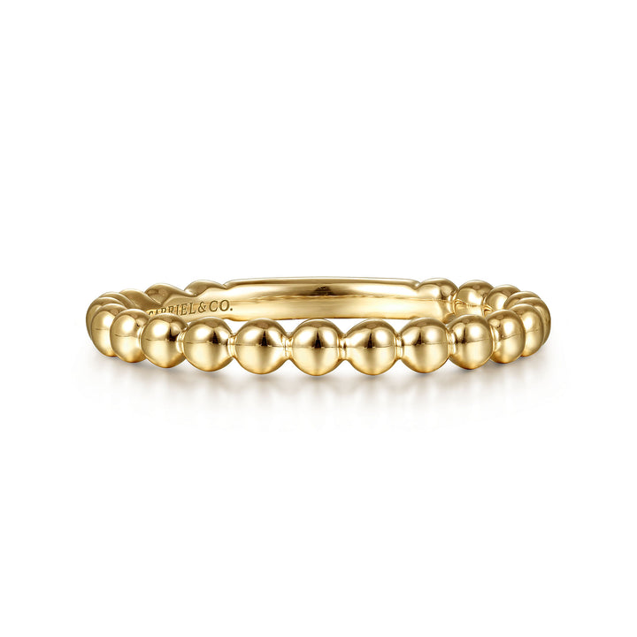 Gabriel & Co. LR4871Y4JJJ 14K Yellow Gold Beaded Stackable Ring