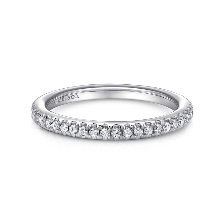 Gabriel & Co. LR4885W45JJ 14K White Gold Stackable Diamond Ring