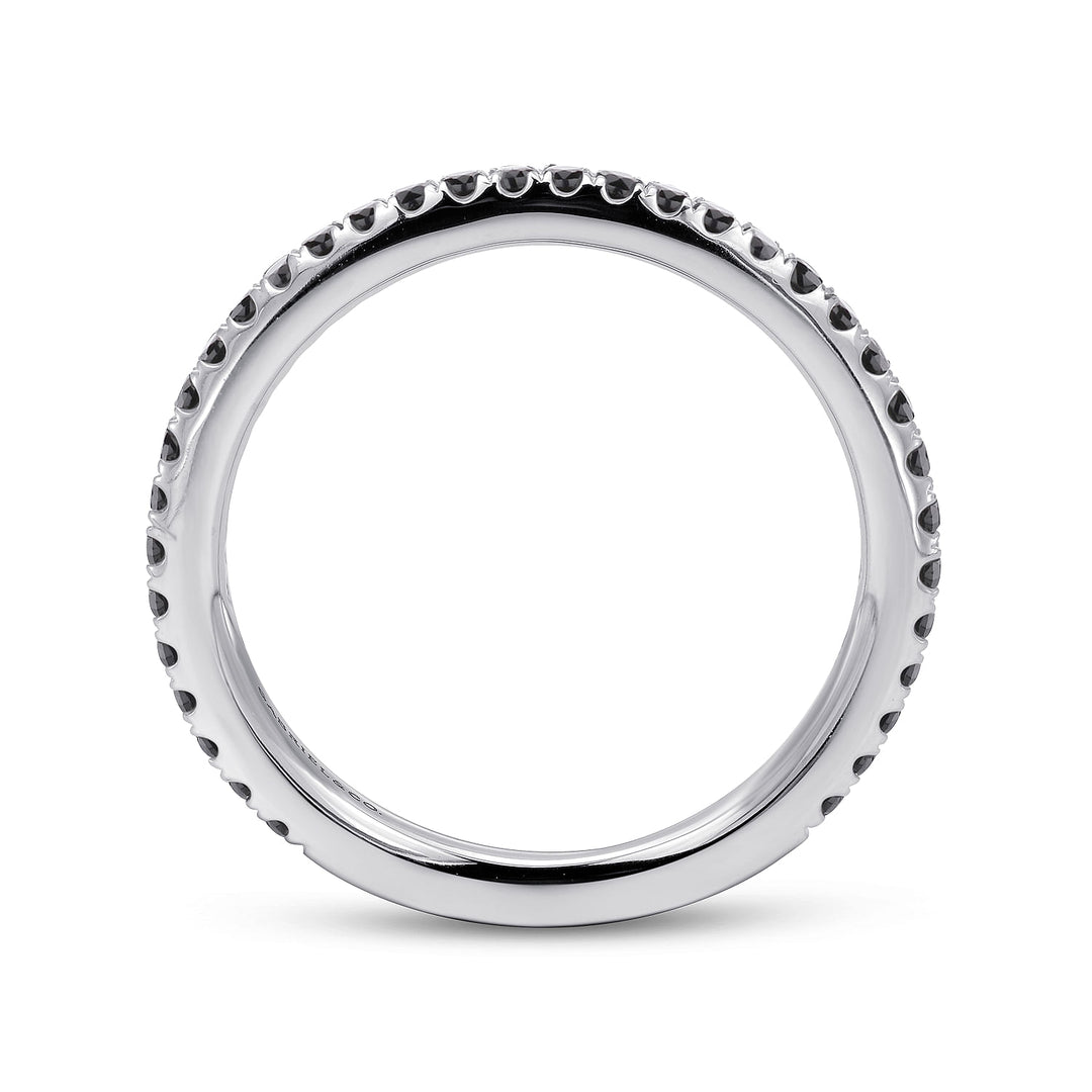 Gabriel & Co. LR4885W4JBD 14K White Gold Black Diamond Stackable Ring
