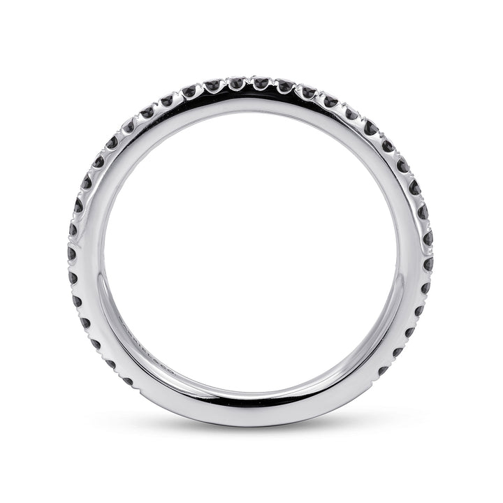 Gabriel & Co. LR4885W4JBD 14K White Gold Black Diamond Stackable Ring